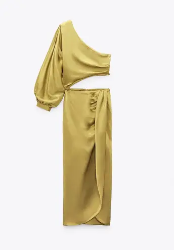 ZARA dress midi maxi asymmetric cut out Satin wedding party coctail