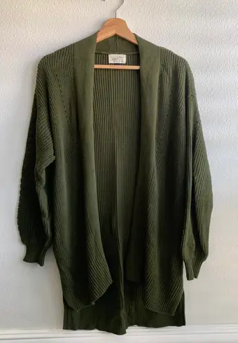 Universal Threads Universal Thread Cardigan Olive Green Long With Pockets