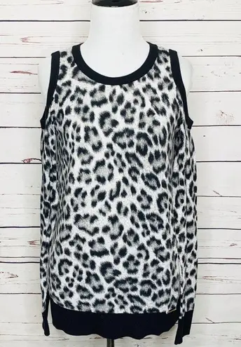 Michael Kors Cold Shoulder Cheetah Print Top Small thumbnail 2