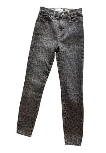 Frame Ali High-Rise Cigarette Jeans Slimming Leopard Print Camel Multi Size 23