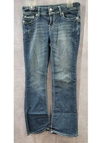 Vanity Women’s Low Rise Curvy Bootcut Stretch Jeans, Medium Wash, Size 28x31" Blue