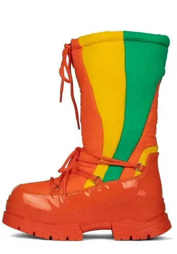 Jeffrey Campbell  Skis Snow Boot In Bright Orange Multi Size 6 thumbnail 1
