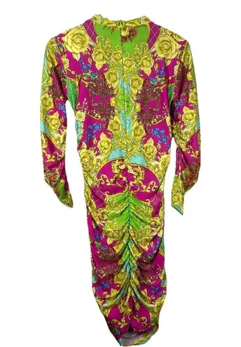 Philipp Plein Short Dress Baroque Size M SKULL Bodycon Designer Retails $1450 Yellow Size M