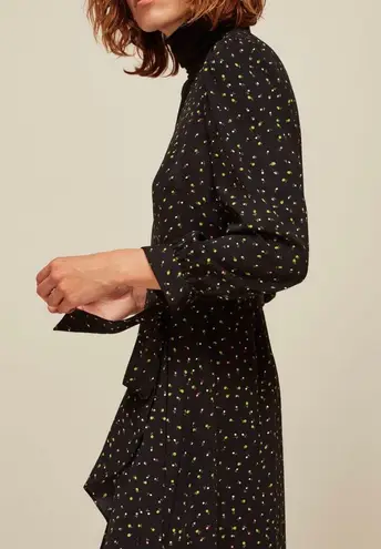 Whistles bright bud print wrap midi dress