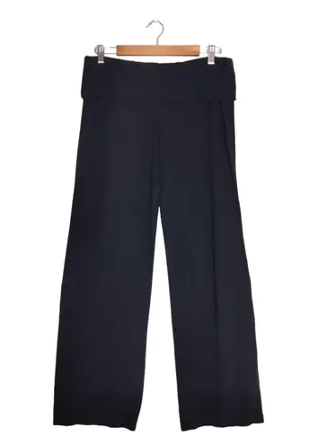 Sweaty Betty Black High Rise Wide Leg Yoga Lounge Pull-On Trouser Pants