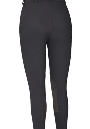 Tuff Rider Black Ribbed Front Zip Stretch Knee Breeches Riding Pants Size 26