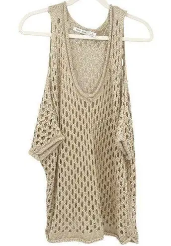 Bishop and Young  Womens Crochet Open Knit Off The Shoulder Swim Coverup Top Size L