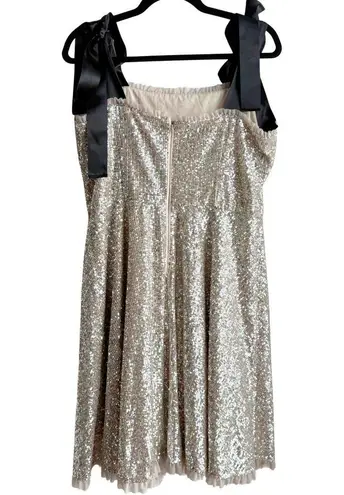 Gal Meets Glam Sequin Bow Dress Size 14 Coquette Girly Feminine Romantic Anthro