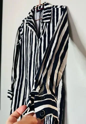 Martin Grant Women's Navy White Striped Cotton Longsleeve Romper Size 38
