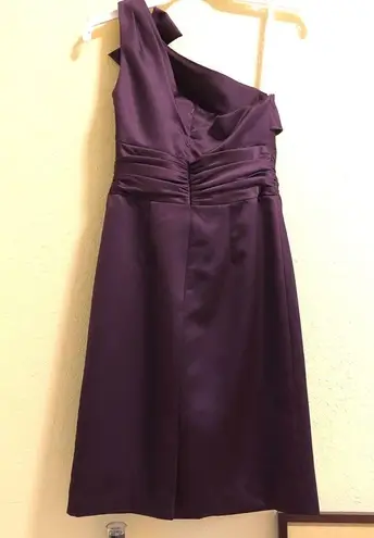 David's Bridal David’s Bridal Purple One Shoulder Satin Dress 2