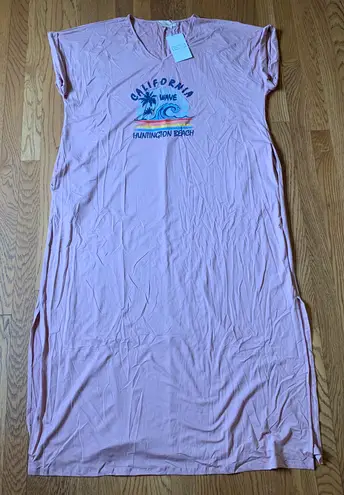 Boutique Huntington Beach Tee maxi dress size 1X Pink