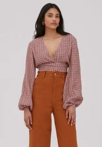 The Fifth Label  RADIANT LONG SLEEVE TOP PINK CHECK