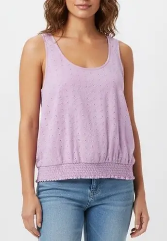 BP. Plus Size 4X Lavender Eyelet Smocked Crop Tank Top Purple