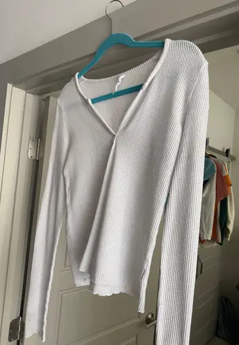 Double Zero White Knit Long Sleeve