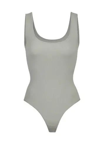 SKIMS Sea Haze Green Stretch Rib Scoop Neck Tank Bodysuit - L/XL