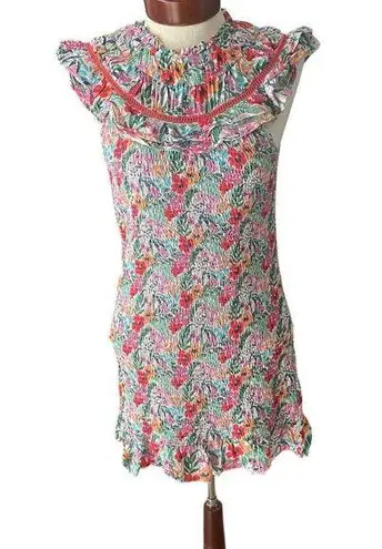 Lost + Wander Floral Smocked Dress Size Medium All Summer Long Mini Dress