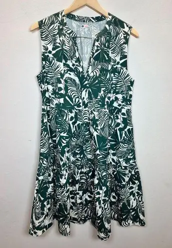 Sundry for Evereve Women's Size 2 Green Palm Print Mini Dress EUC