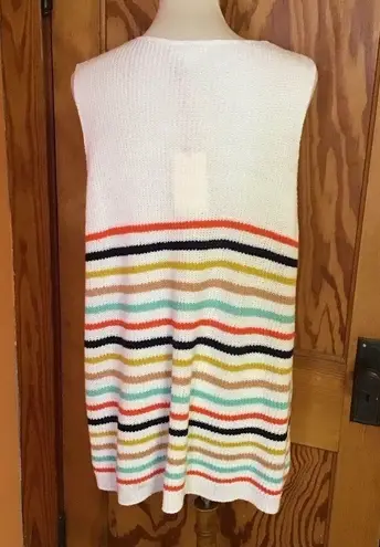 Entro Oversized rainbow striped NWT v neck sweater