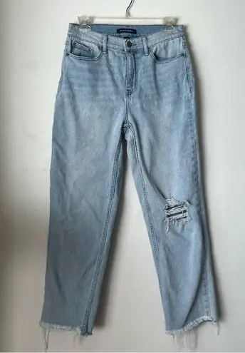 Calvin Klein Jeans High Rise Destructed Straight Leg Ankle Raw Hem Jeans 29"