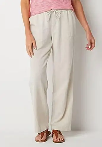 Liz Claiborne Linen Womens Wide Leg Drawstring Pants XXL