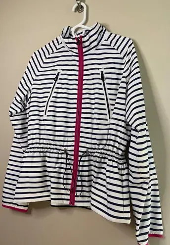 Ralph Lauren  Active New Striped Navy, Pink & White Windbreaker Nautical  Size XL