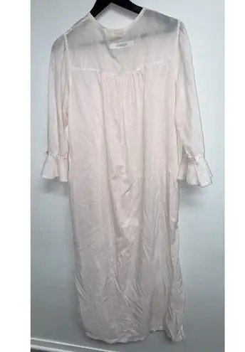 VINTAGE Barbizon Robe Womens Size Medium Pale Pastel Pink House Coat Button Up