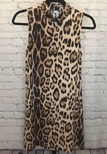 Tyche Leopard Print High Neck Dress