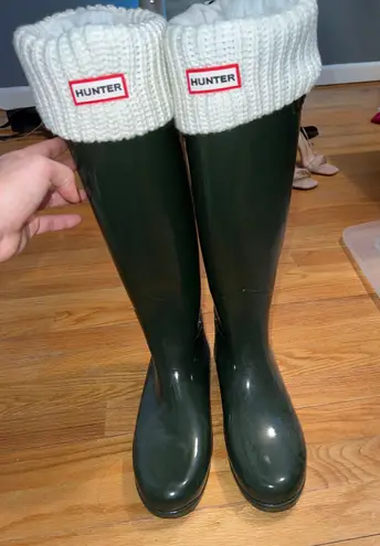 Hunter Boots Shiny Green