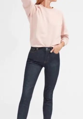 Everlane  HIGH RISE SKINNY ORGANIC COTTON STRETCH DARK BLUE WASH TAPERED JEANS 28 - Image 4