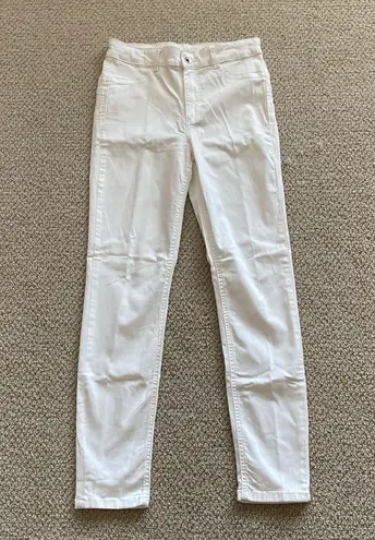 Calzedonia High Rise White Straight Leg Pants Size Small Like New Italian