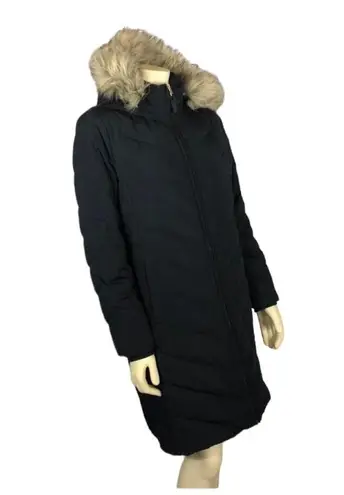 Talbots  Down Puffer Coat in navy with fur trimmed hood size medium - Image 5
