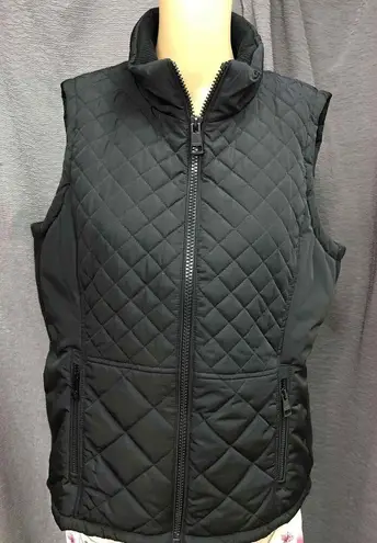 Andrew Marc Black Sleeveless Quilted Womens Zip-Up Vest medium