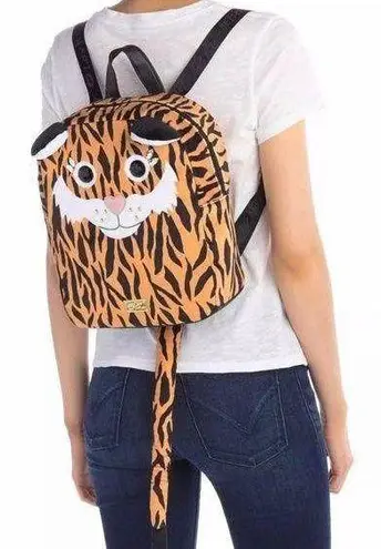 Betsey Johnson  LUV BETSEY Spike Kitsch Mid Sized Tiger Animal Print Backpack