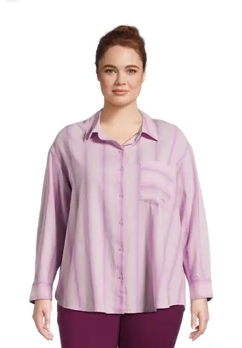 Terra & Sky 2X 20W plus size button up top - oversized style