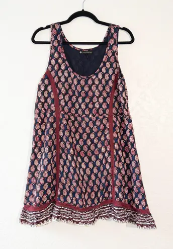 House of Harlow 1960 Maroon & Blue Patterned Tunic Dress Size Medium