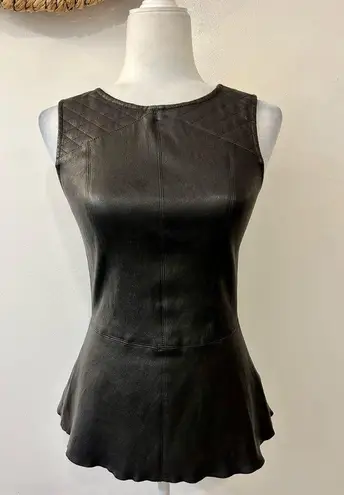 DL1961 Reese Lamb Leather Peplum Top Size XS