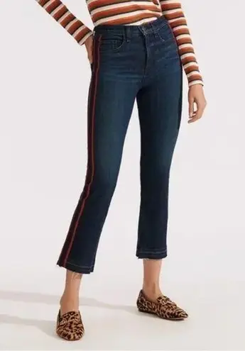 Veronica Beard Carolyn baby boot midnight red stripe crop jeans size 0/25