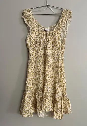 Princess Polly If You Dare Yellow Floral Mini Dress