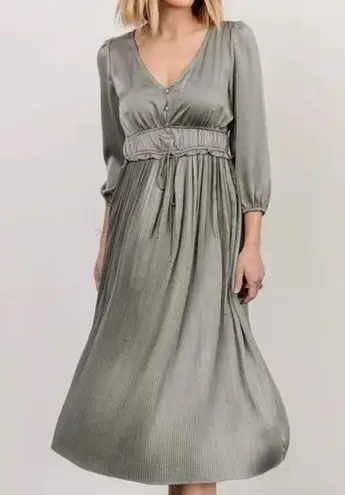 Baltic Born Gabriella Satin Midi Dress in Eucalyptus Green Extra Large