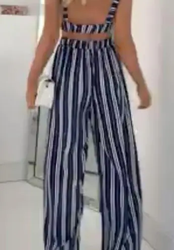 Showpo . There You Were Striped Pants Set. PANTS ONLY. Blue / White