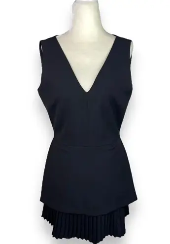 Front Row Shop Structured Crepe A-line Dress with Pleated Hem