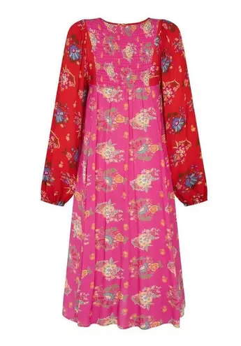 💕SPELL & THE GYPSY💕 Solstice Boho Midi Dress ~ Salsa Rose Large Red