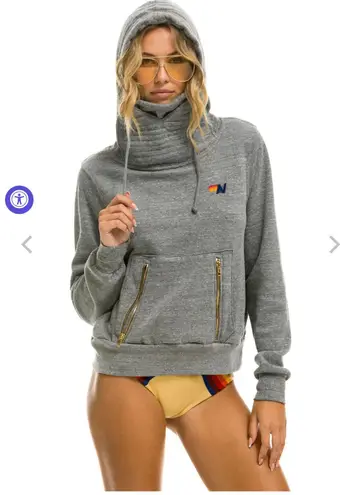 Aviator Nation Ninja Hoodie Heather Grey Retail $207