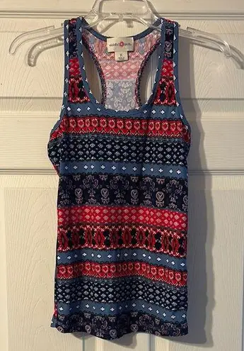Wishful park Fitted Americana Tank Top Blue & Red Junior’s Medium