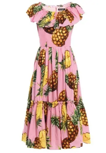 Dolce & Gabbana NWT  Pineapple Cotton Dress Size 38