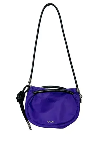 Ganni Knot Purse OS Heliotrope Tech Fabric Mini Bag Removable Strap