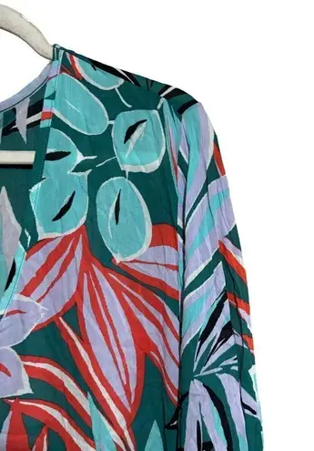 Anne cole Coverup Womens Medium Large Multicolor Tropical Tunic Pullover Swim