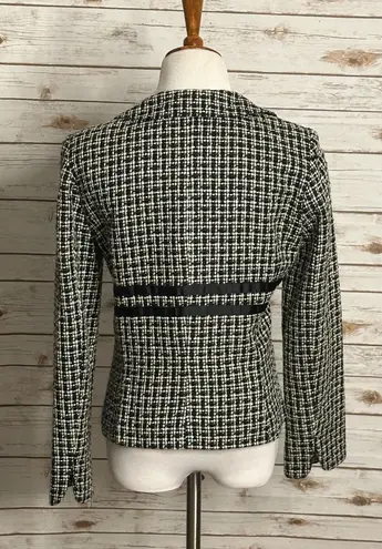Sandro classic twee black/white single-breasted tweed blazer Size Medium