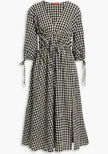 Altuzarra ππ Donrine Seersucker Gingham Midi Dress ~ Black Ivory 42 EU NWT