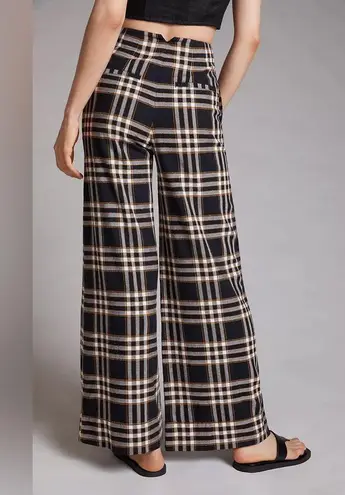 Maeve Plaid Wide-Leg High Waisted Pants Anthropologie